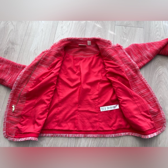 Chicos Military style tweed blazer with gold accent - Picture 7 of 10